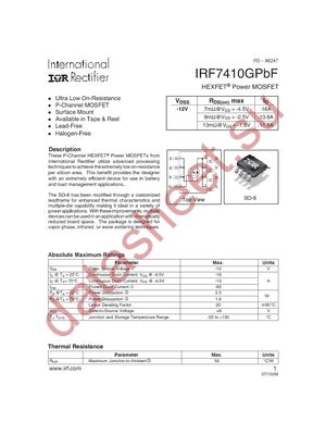 IRF7410GPBF datasheet  